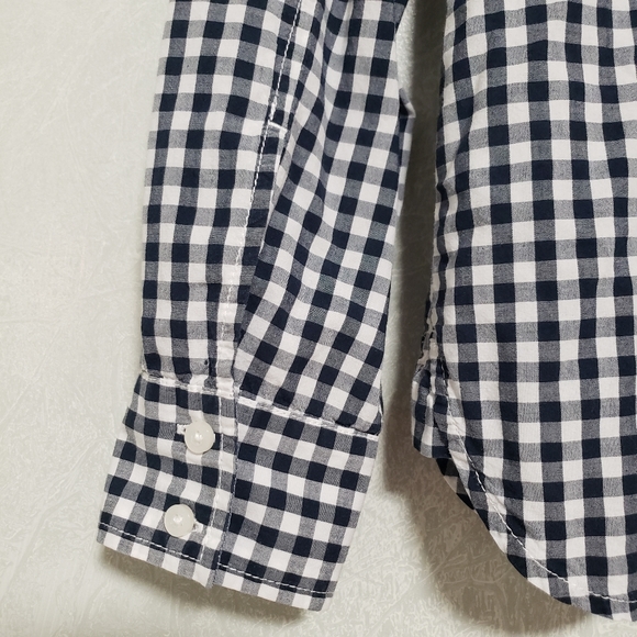 Tommy Hilfiger Classic Fit Black White Gingham Plaid Roll Tab Button Down Shirt - Picture 9 of 14